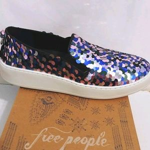 Free People Womens size 39 Sequin Slip On Flat